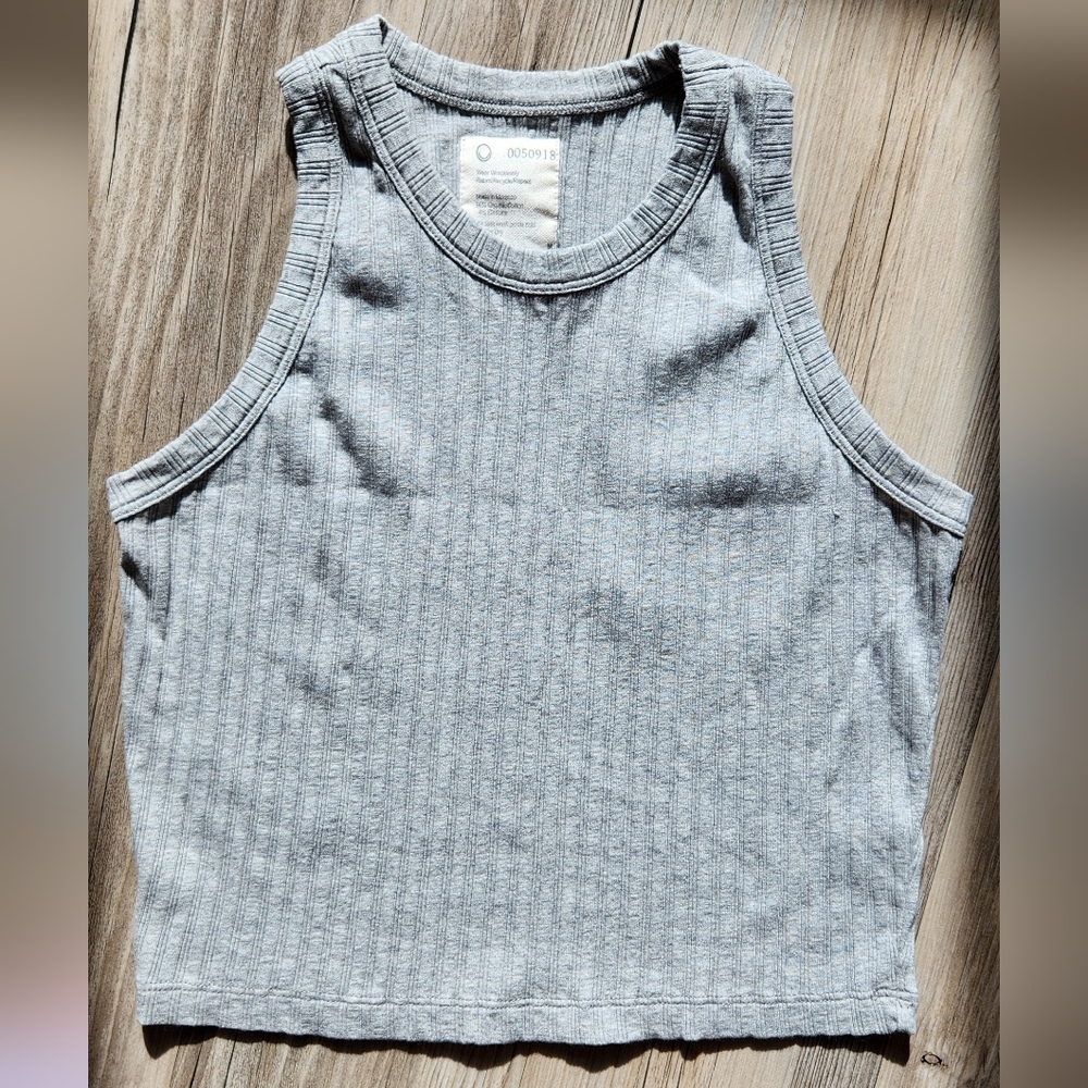 For Days ribbed gray tank top size M